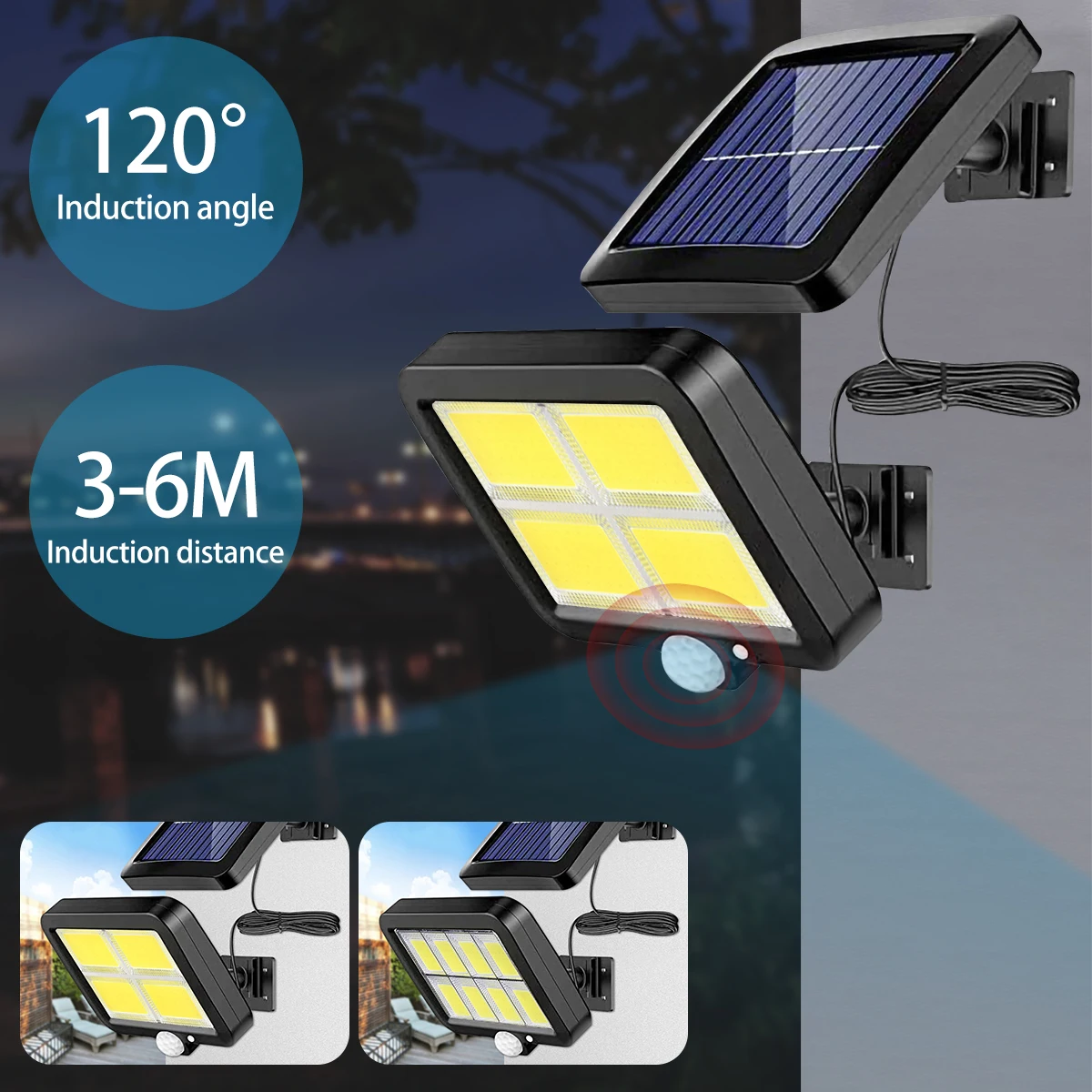 

120/160 COB Solar Lights PIR Motion Sensor Solar Security Lights Waterproof Solar lamp LED Solar Powered Split Light Outdoor