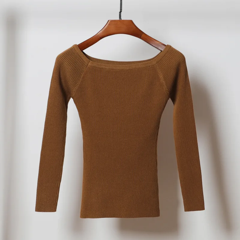 

2021 winter women's long-sleeved slim-fit sweater top women's knit sweater women GRAY22
