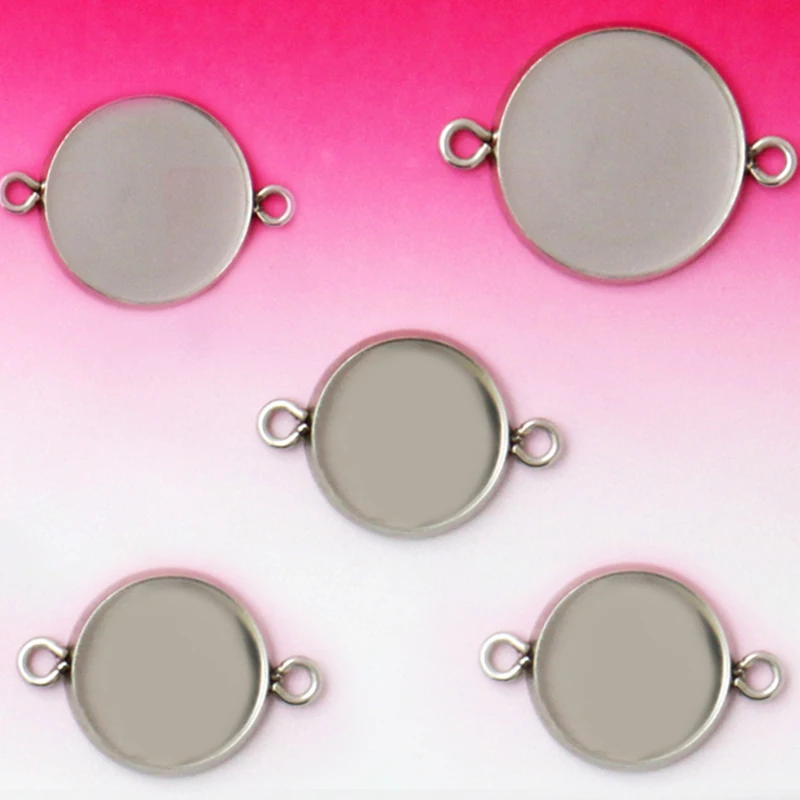 

20pcs Fit 8/10/12/14/16/18/20/25mm Cabochon Stainless Steel Pendant Cabochon Base Blank Tray Bezel Setting DIY Jewelry Findings