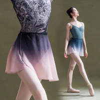 ballet dance practice gauze skirt womens short ballet skirt gradient chiffon one short skirt adult lyrical dance skirt