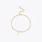 Женские ножные браслеты с натуральным жемчугом ENFASHION, золотистые модные ювелирные украшения, женская бижутерия 2021, для вечеринки, A215001