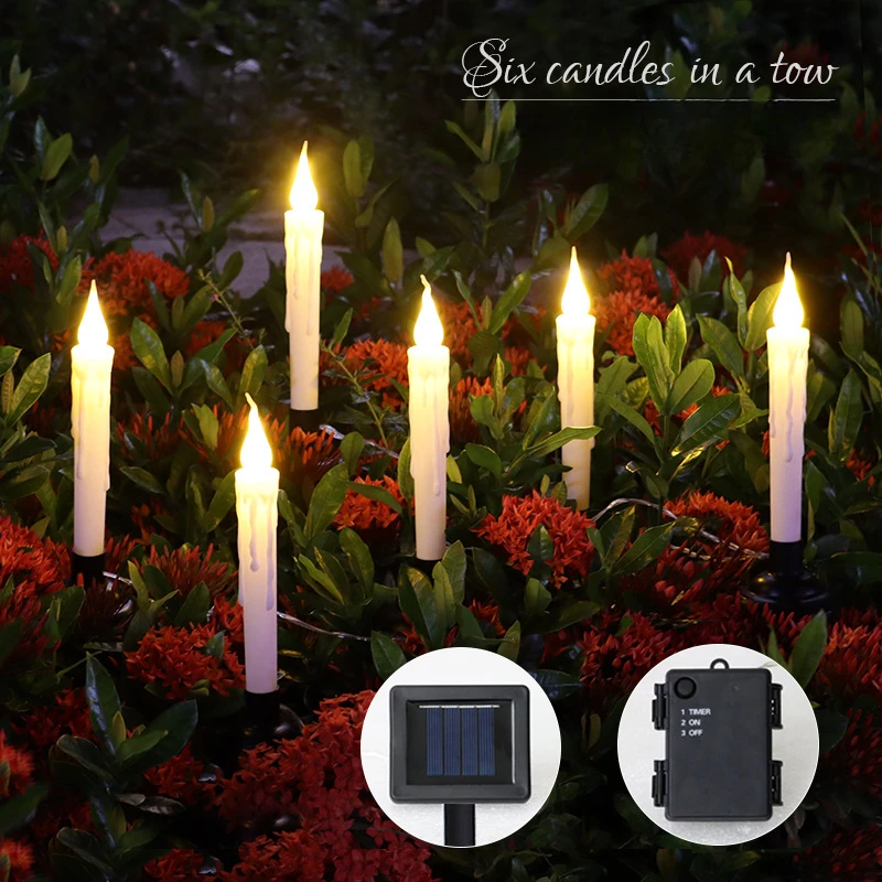 

Outdoors Halloween Solar Candle Lights One To Six Ground Plug-In long Pole LED Courtyard Gardens Lawns Home Landscape Decoration