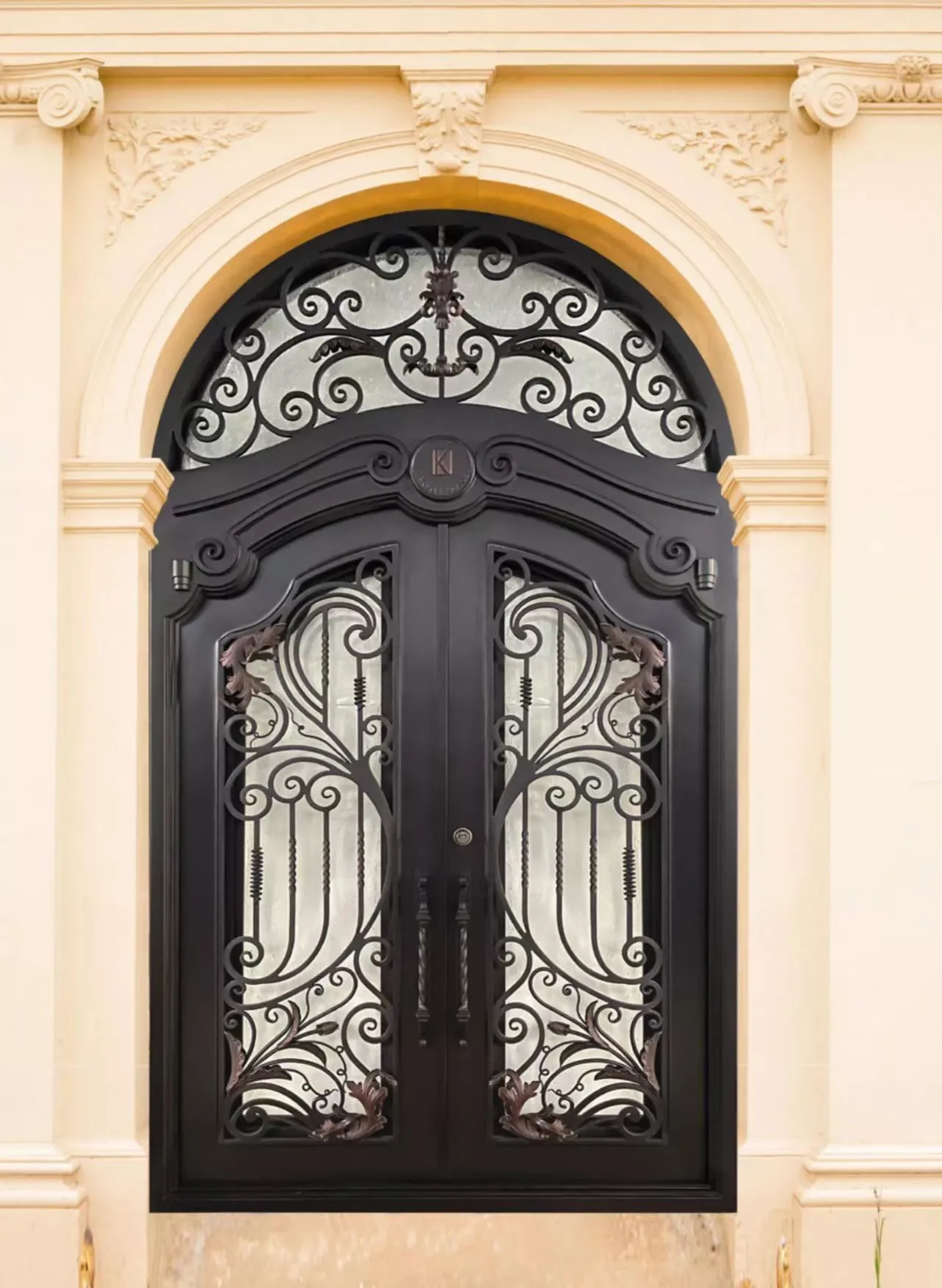 Custom Metal French Double  Wrought Iron Door Advance Payment for Australia Customer