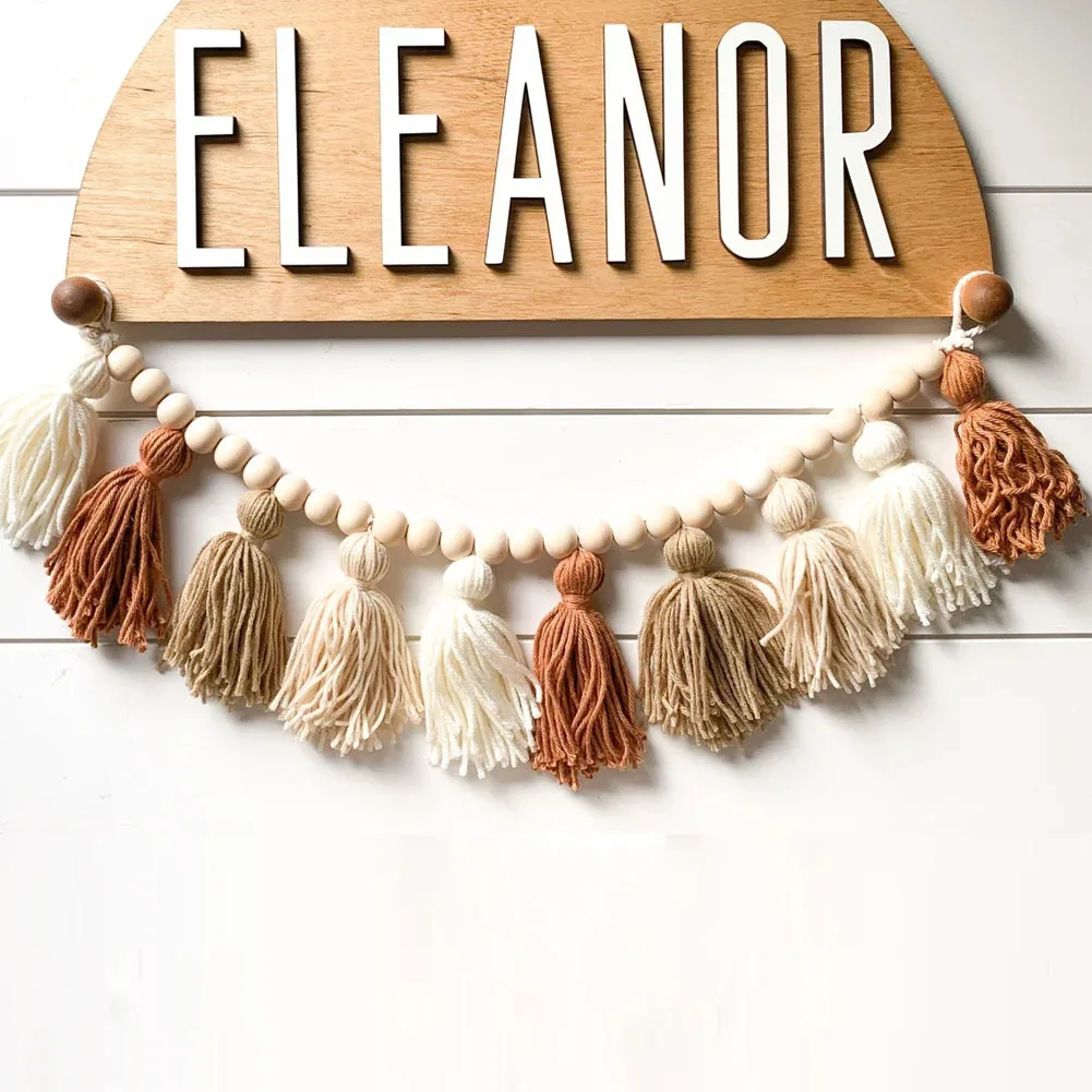 Декор для детской комнаты бахрома в стиле бохо деревянные бусины подвеска