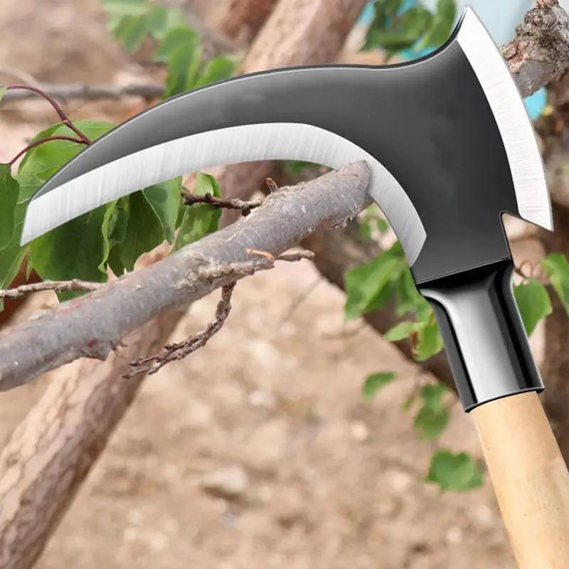 

Топор из высокомарганцевой стали с двойным серпом, топор, Деревообрабатывающие инструменты для резки травы, мачете, Деревообрабатывающие и...