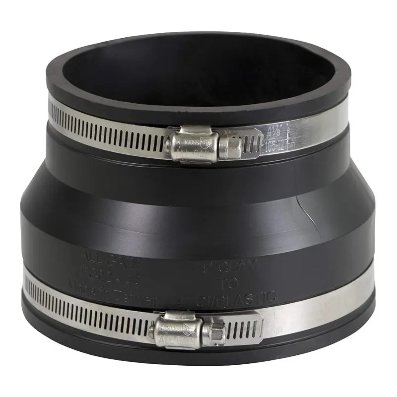 

x 6 Flexible Coupling 6 Cast Iron/Pvc x Clay 6 with Stainless Steel Clamps