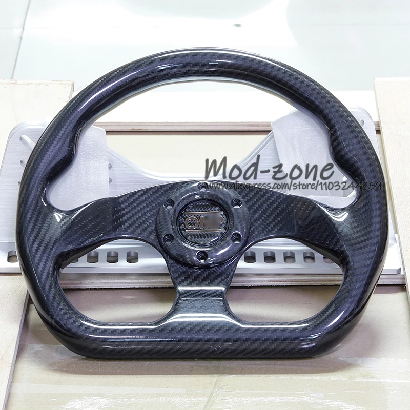 D-образная 13 дюймов 325x295 мм высокоглянцевая отделка сухое углеродное волокно