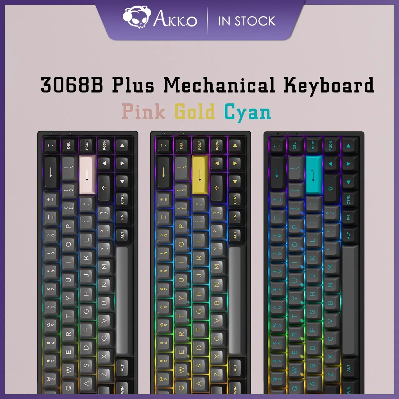 

AKKO 3068B Plus Hot Swappable RGB Mechanical Gaming Keyboard Bluetooth 5.0/2.4Ghz/USB-C Wired Keyboard for Mac/Wins
