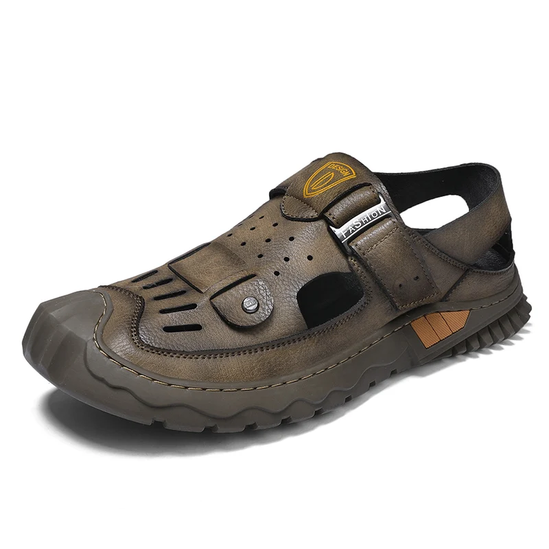 

Casual Shoes Men's New Sandals Men's Beach Shoes Lightweight Breathable Velcro Hollow Out Shoes