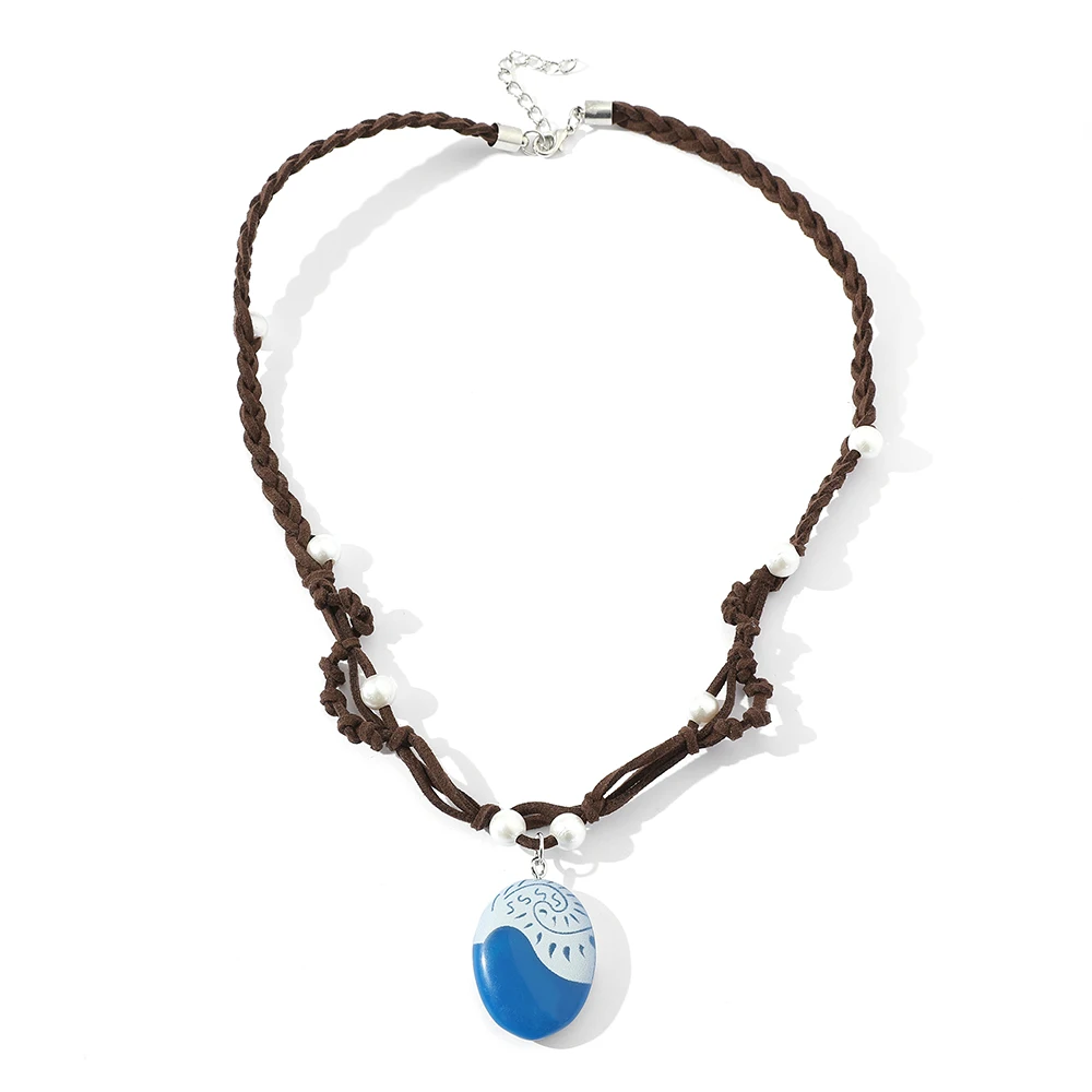 Ожерелье принцессы Моана из аниме-фильма плетеная кожаная веревка ручной работы