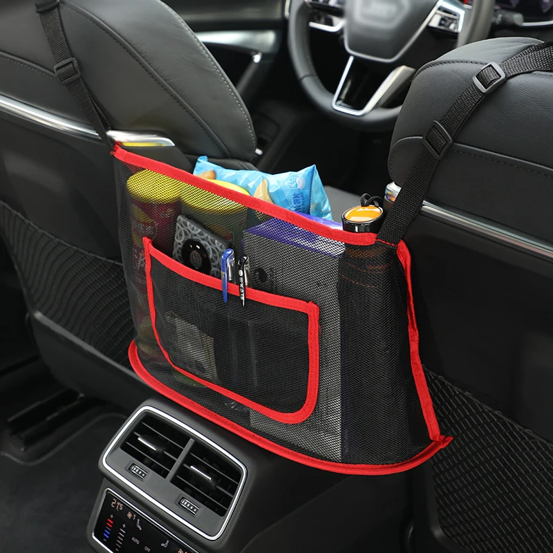 

Large Capacity Car Seat Net Pocket Handbag Purse Holder Bag Organizer Storage Pet Net Barrier Dog Pouch Between Back Seats