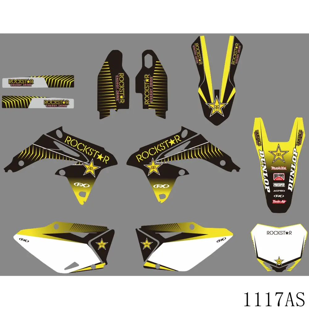 

Full Graphics Decals Stickers Motorcycle Background Custom Number Name For SUZUKI RMZ450 RMZ 450 2008-2017