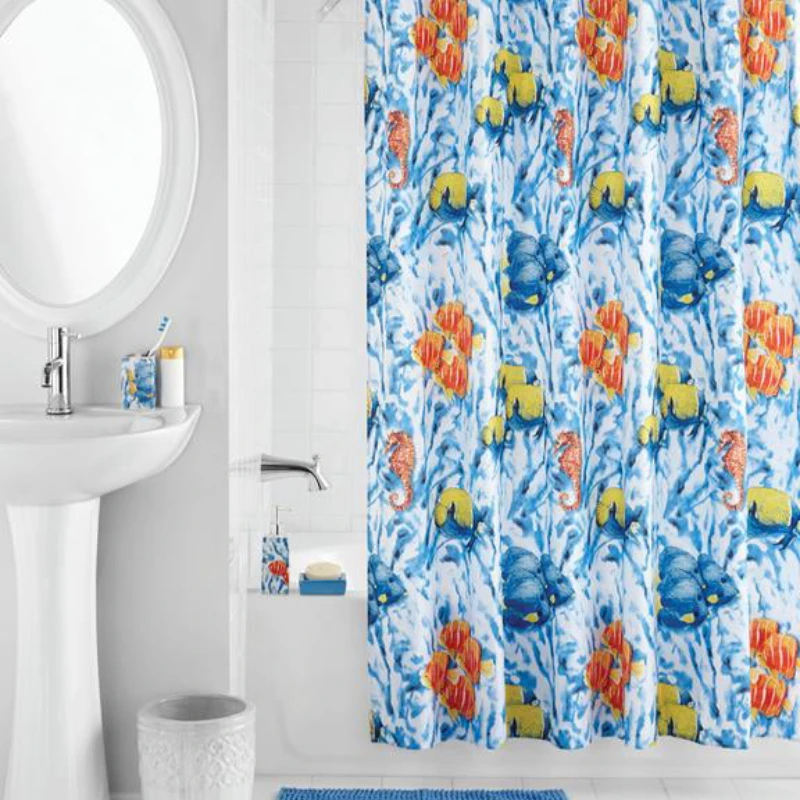 

17-Piece Undersea Fantasy Polyester/Ceramic Bathroom Accessory Set, Blue
