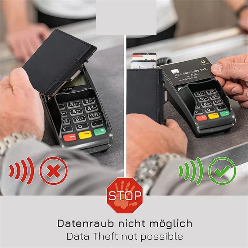 Мужской тонкий кошелек из углеродного волокна с Rfid-защитой