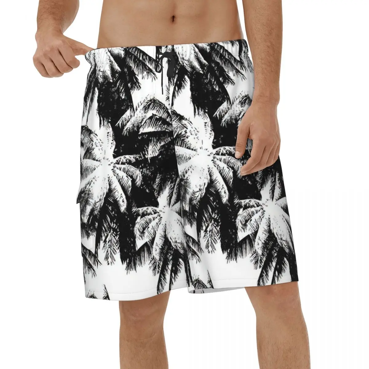 

Beach Shorts Retro Tropical Pattern Quick Dry Men's Briefs Palm Tree Men Swimming Shorts