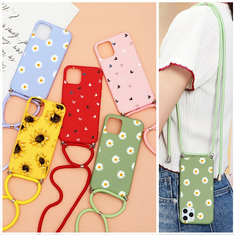 

For Samsung Galaxy S22 S21 Ultra S20 FE S9 S10 Plus A72 A52 A50 A70 A51 A71 A21S A32 A22 A41 A12 A10 M52 M31 Lanyard Strap Case