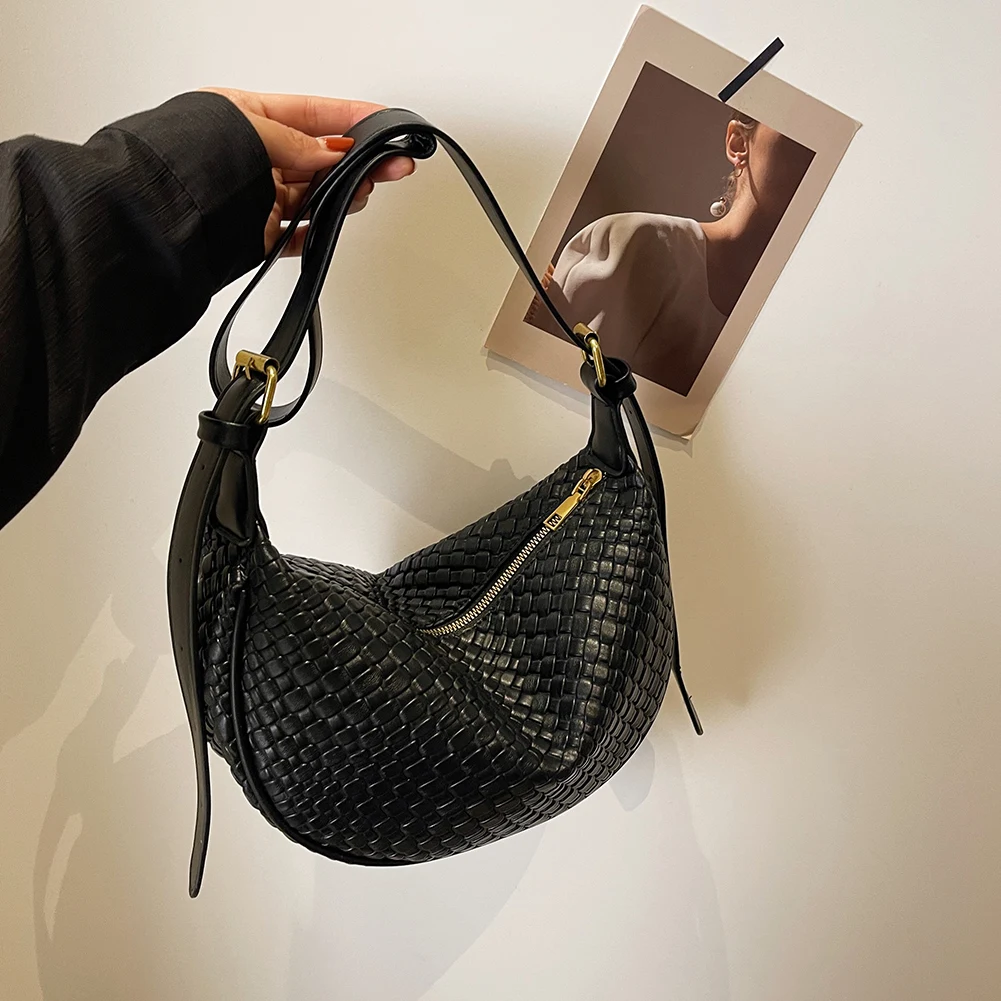 Сумка на плечо из искусственной кожи для женщин модные тканые сумки-тоут