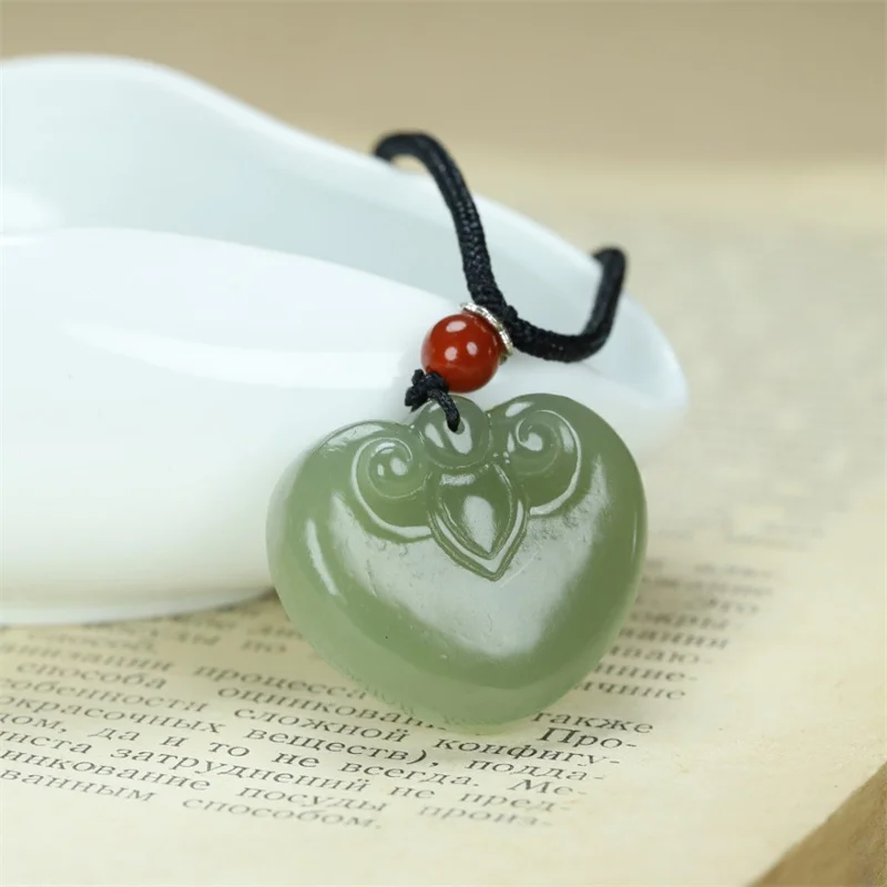 

Hot Selling Natural Hand-carve Hetian Yu Cyan Wishful Necklace Pendant Fashion Jewelry Accessories Men Women Luck Gifts1