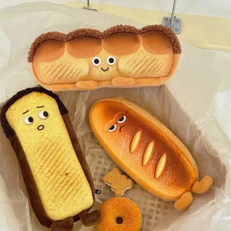 

Вкусный хлеб! Персональная забавная мультяшная милая сумка для хранения с имитацией тостов вместительная Студенческая сумка для карандаше...