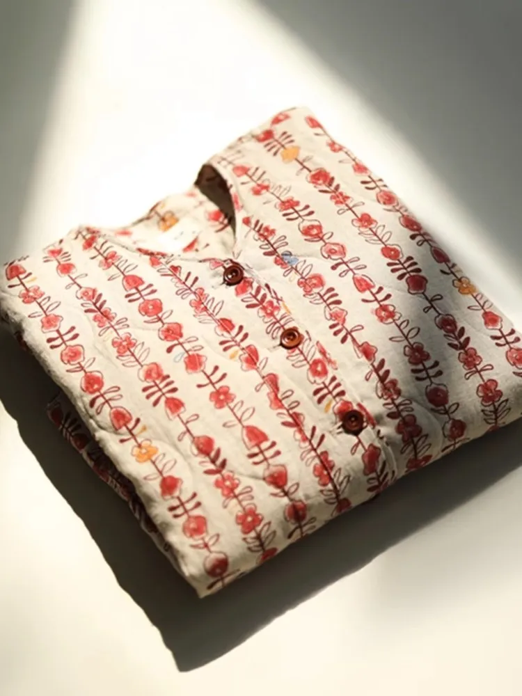 Оверсайз осенне-зимнее стеганое хлопковое пальто с v-образным вырезом женские