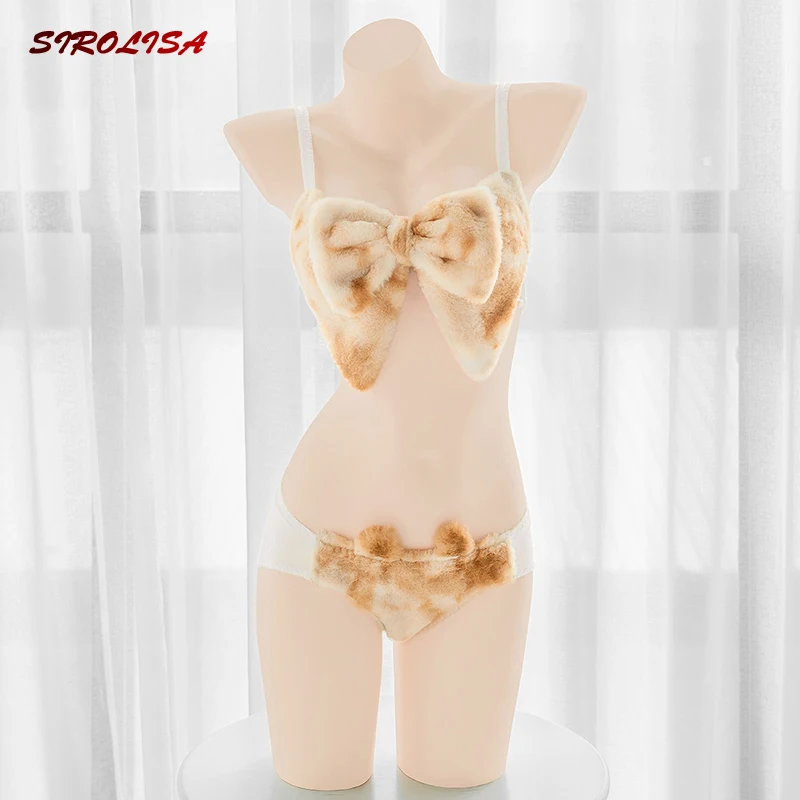 Сексуальное нижнее белье с открытой спиной вырезами любовь кот Женский плюшевый