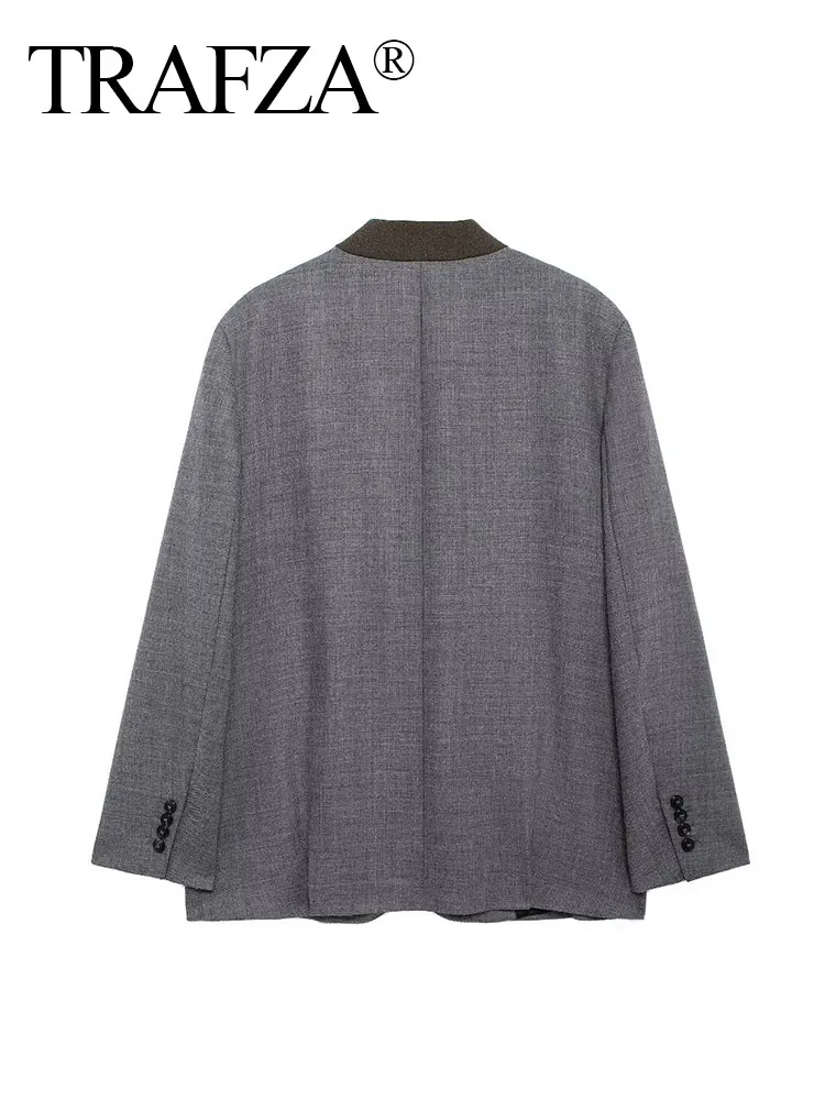 Женский блейзер с длинным рукавом и V-образным вырезом