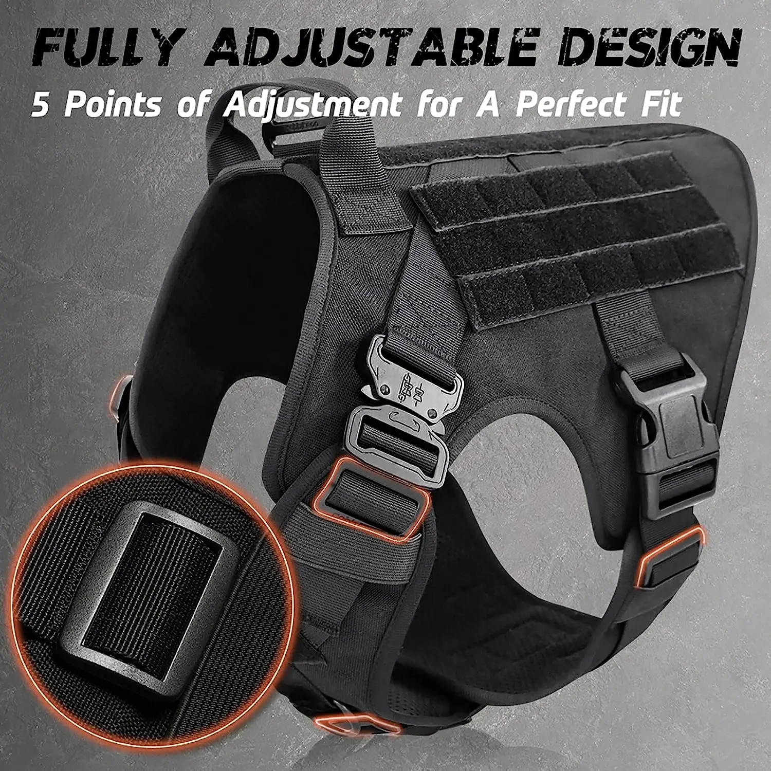 

Dog Harness No-Pull Pet Harness Reflective No-Choke Pet Patch Vest with Easy Control Handle