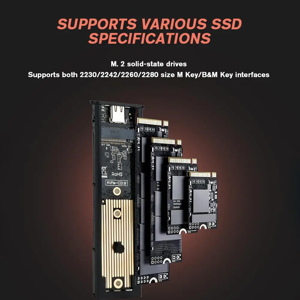 Фото Однопротокольный USB 3.1 10G M.2 Твердотельный накопитель с двумя протоколами M2 Корпус жесткого диска для ноутбука Внешние аксессуары №4