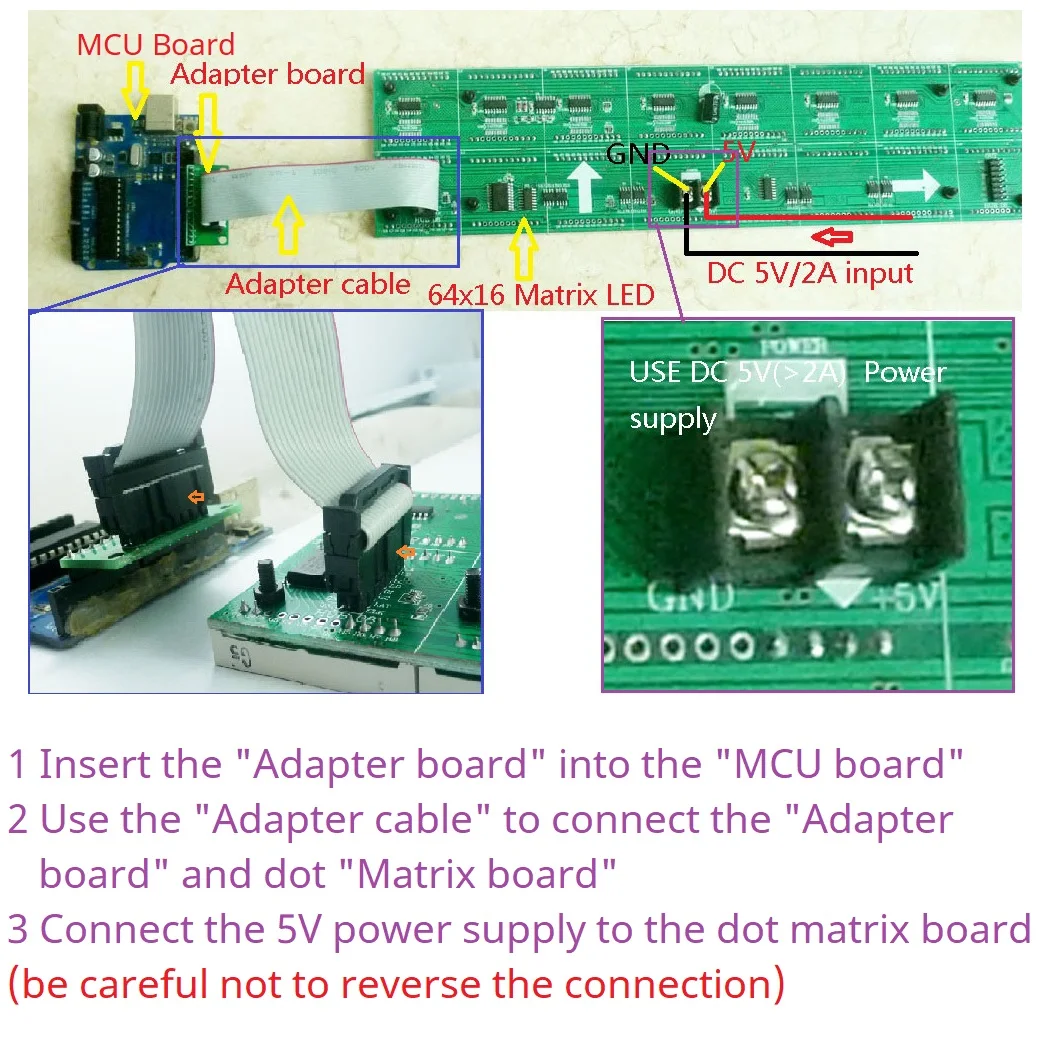 Точечный матричный светодиодный дисплей 64x16 экран с эскизным кодом для Arduino UNO MEGA