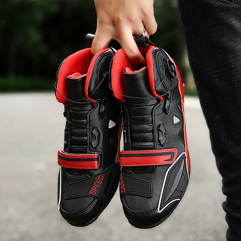 

Men’s Motorcycle Boots Outdoor Adventure Motocross Shoes Superbly Lightweight And Speed Lacing Off-Road Motorbike Boots