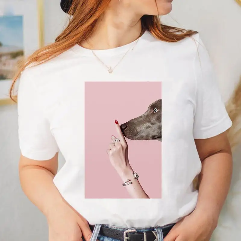

Women Dog Funny Pet Love Short Sleeve Tee Fashion T Shirt Female Cartoon Top Ladies Graphic 90s T-shirt Clothing