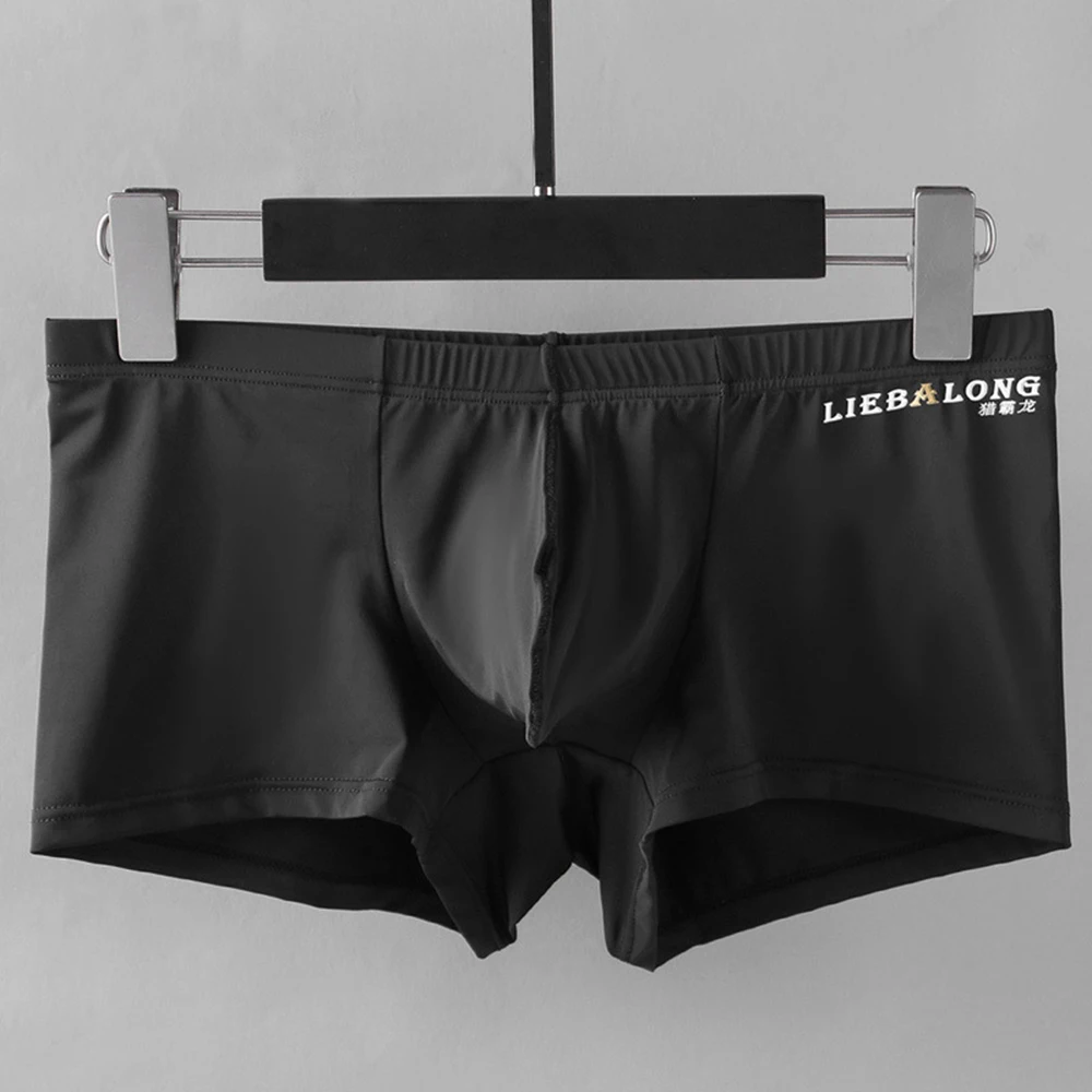 

Men's Underwear Thin Ice Silk Men Boxer Briefs Soft Breathable Bulge Pouch Male Underpants Man Sexy Panties Shorts