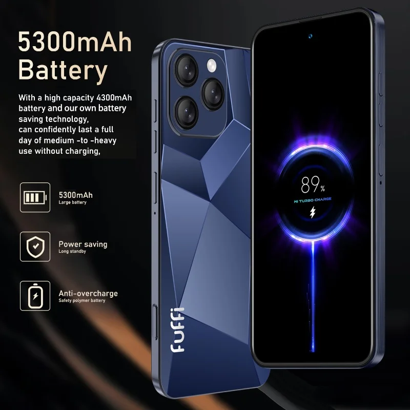 Фото Смартфон FUFFI Global Vision I16 Pro, Android, 5300 мАч, 8 ГБ ОЗУ, 512 ГБ ПЗУ, 6,56 дюйма, 1080x2640HD, 24 МП + 48 МП, мобильный телефон с поддержкой сети 4G №4