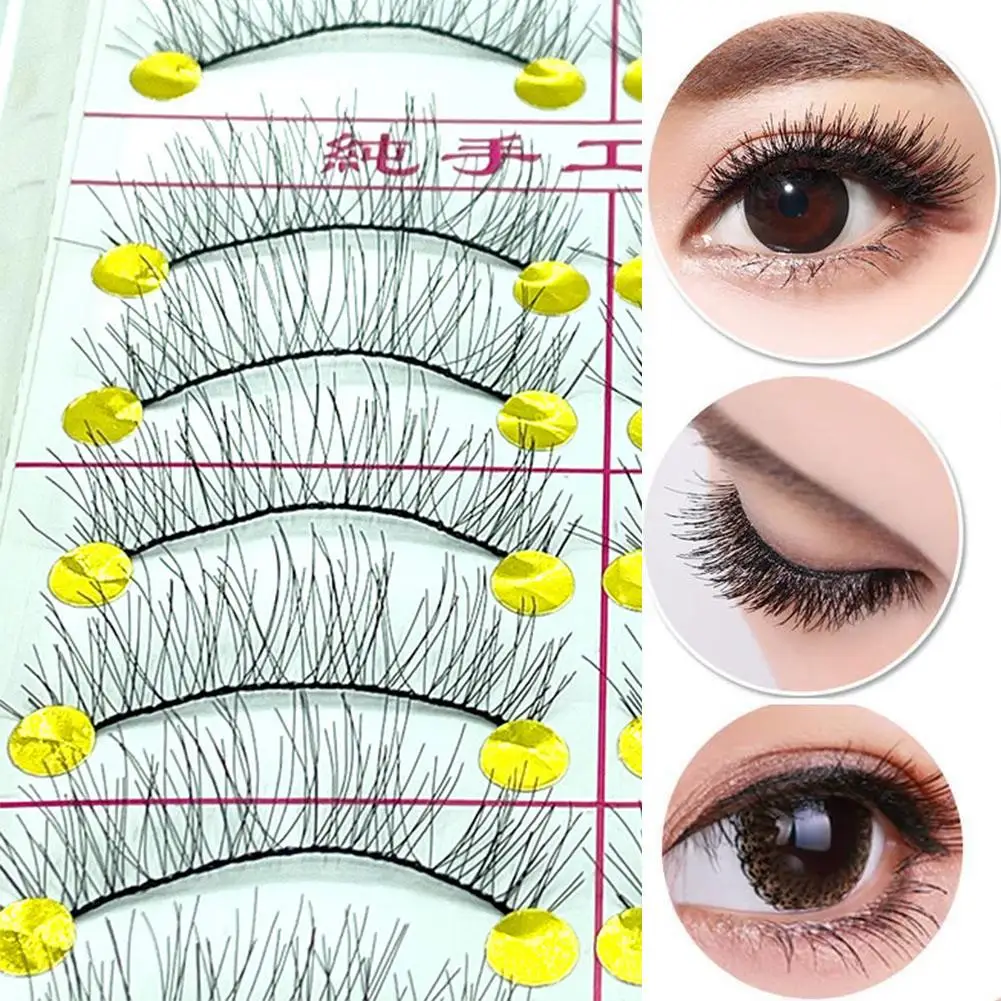 

10 Pairs 3d Mink Lashes Bushy Cross Natural Curl Fake Eye Lash Eyes Makeup Extension Eyelash Make Up 217 Black False Eyelashes