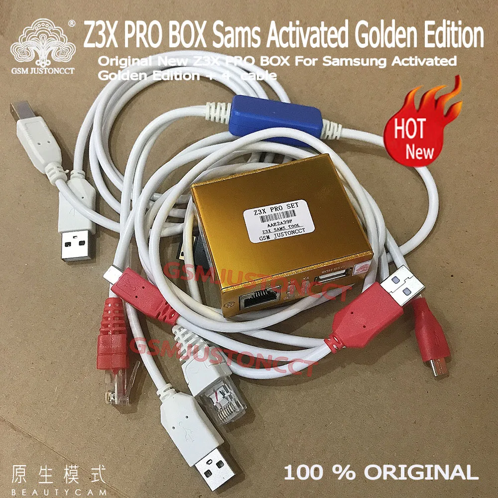 Original New Z3X PRO set BOX For Samsung Edition with 4( C3300K / E210 / A-B / I900 ) cables for Samsung imei repair and unlock