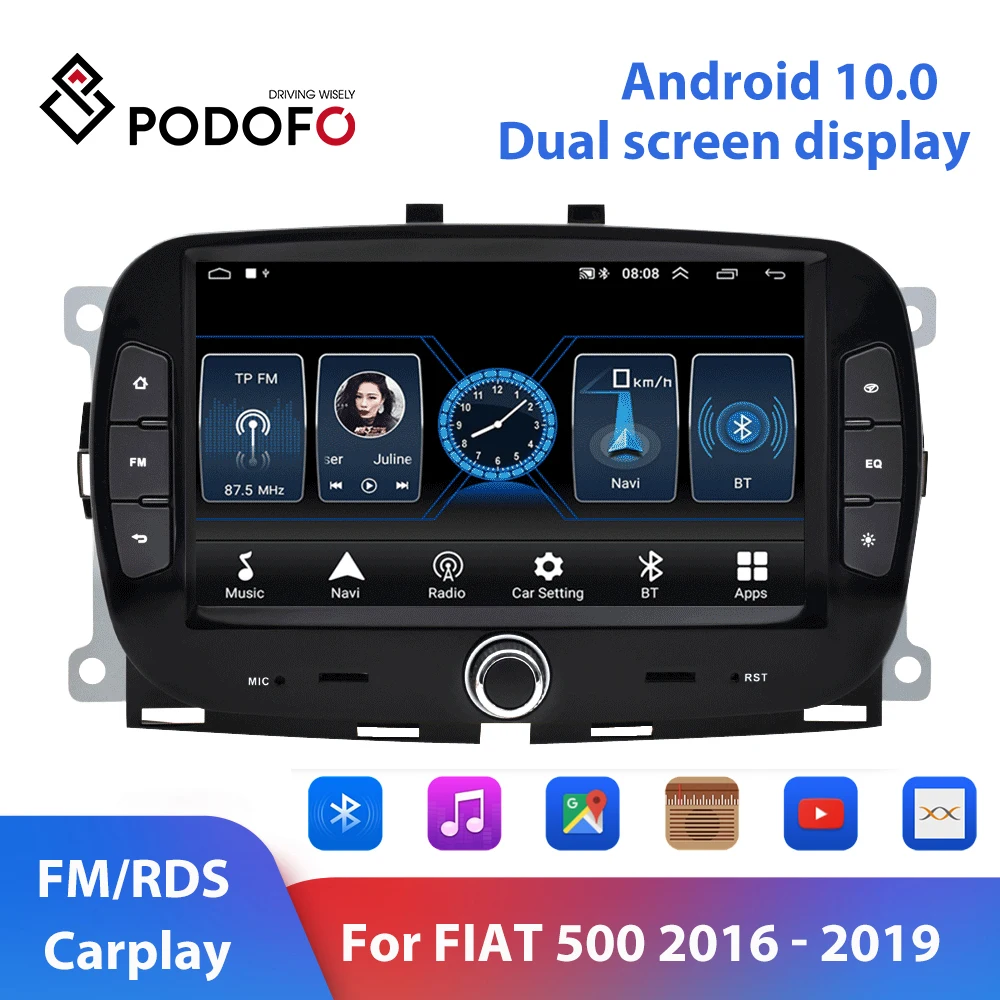 Автомобильный мультимедийный плеер Podofo 2 din Android 10 0 7 дюймов RDS FM GPS Wi-Fi