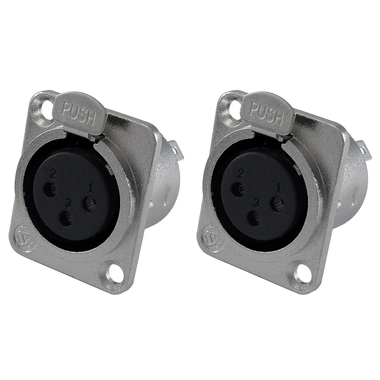 Гнездо XLR 3-контактный разъем — гнездо для монтажа на панели размер D XLR-F 4 УПАКОВКИ