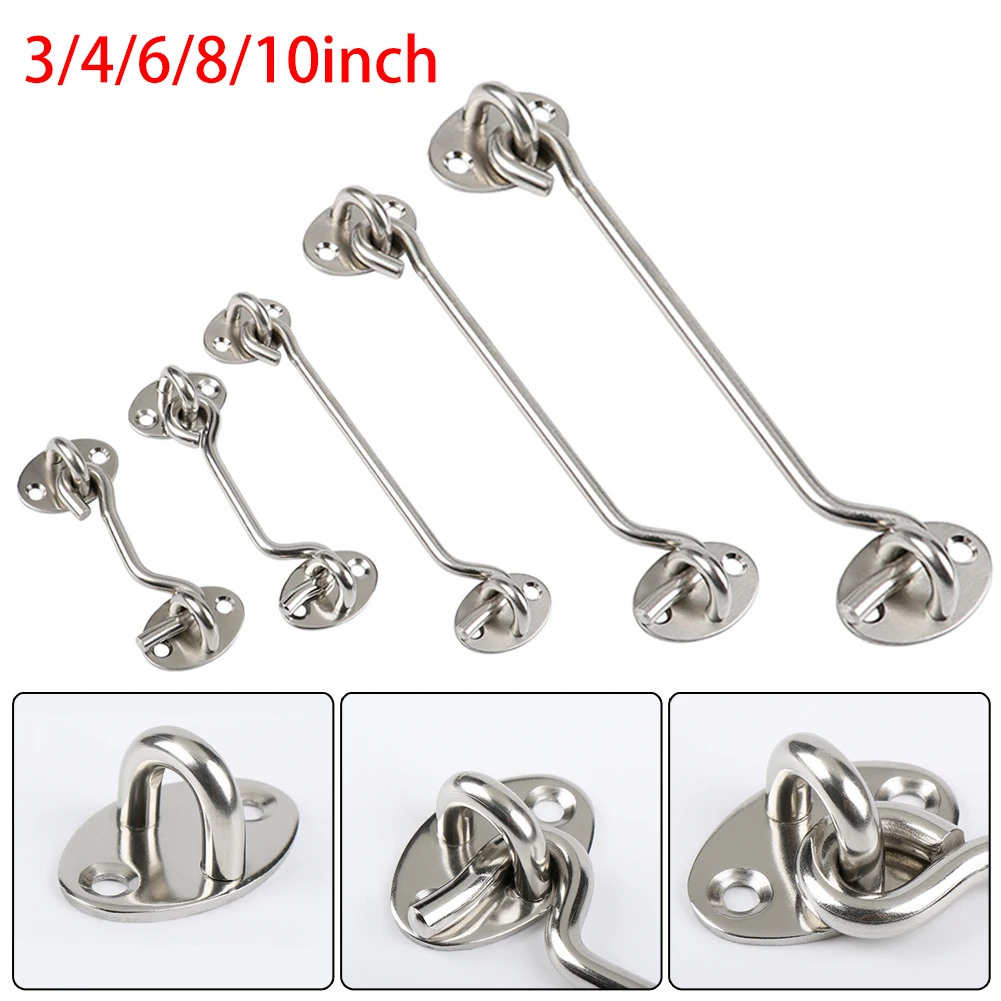 

Cabin Hook And Eye Latch Lock With Safety Switch Cabin Window Hook Door Eye Latch Silent Catch Holder With Screws