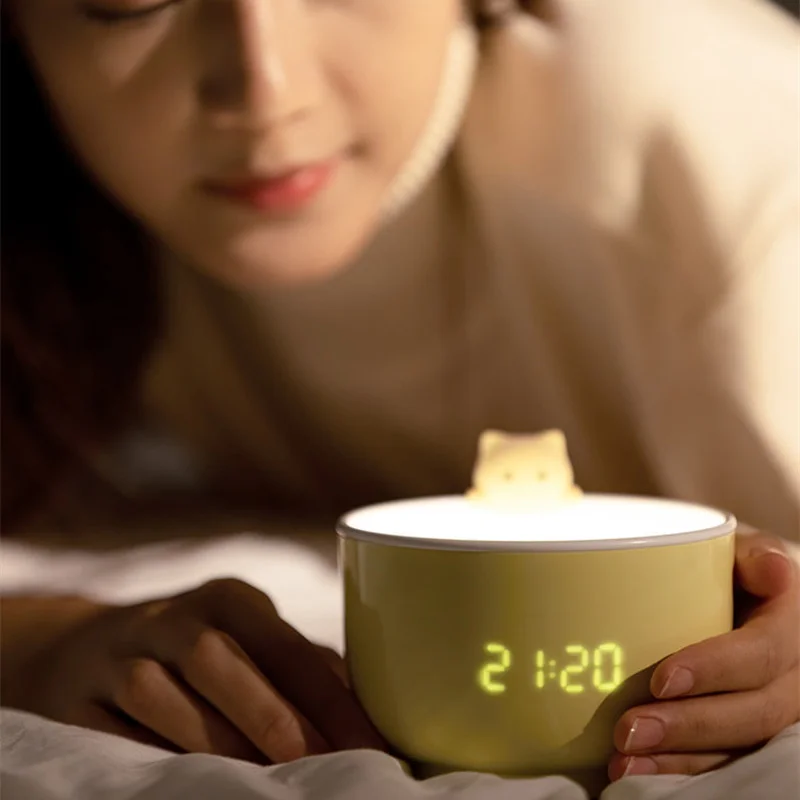 

LED Night Light Alarm Clock Digital Cute Cat Touch-sensitive Lamp USB Alarm Clocks Time Display Despertador Desk Decoration