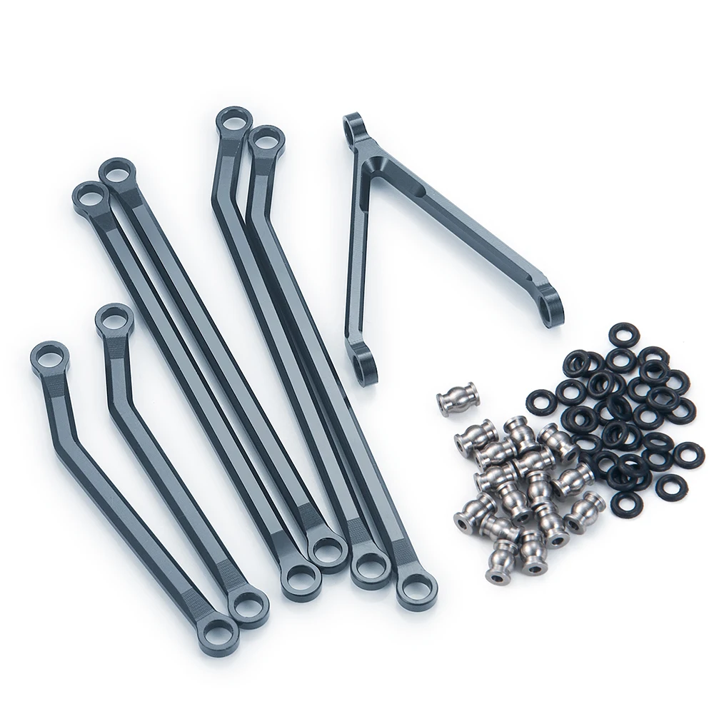 Pаспродажа AXSPEED CNC алюминий с высокой очисткой, набор звеньев шасси для Axial SCX24 AXI00005 JEEP Gladiator 1/24 RC Гусеничный автомобиль, грузовик, запчасти