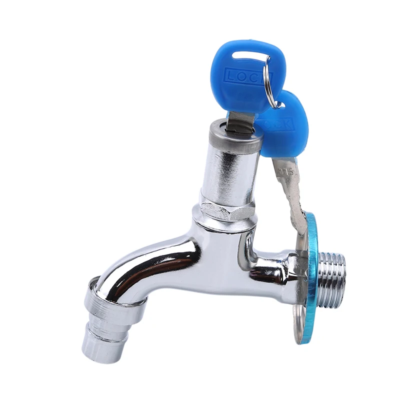 

Portable Wash Water Faucet Household Outdoor Home Faucet With Lock Key Alloy Faucet Single Tap Anti-theft