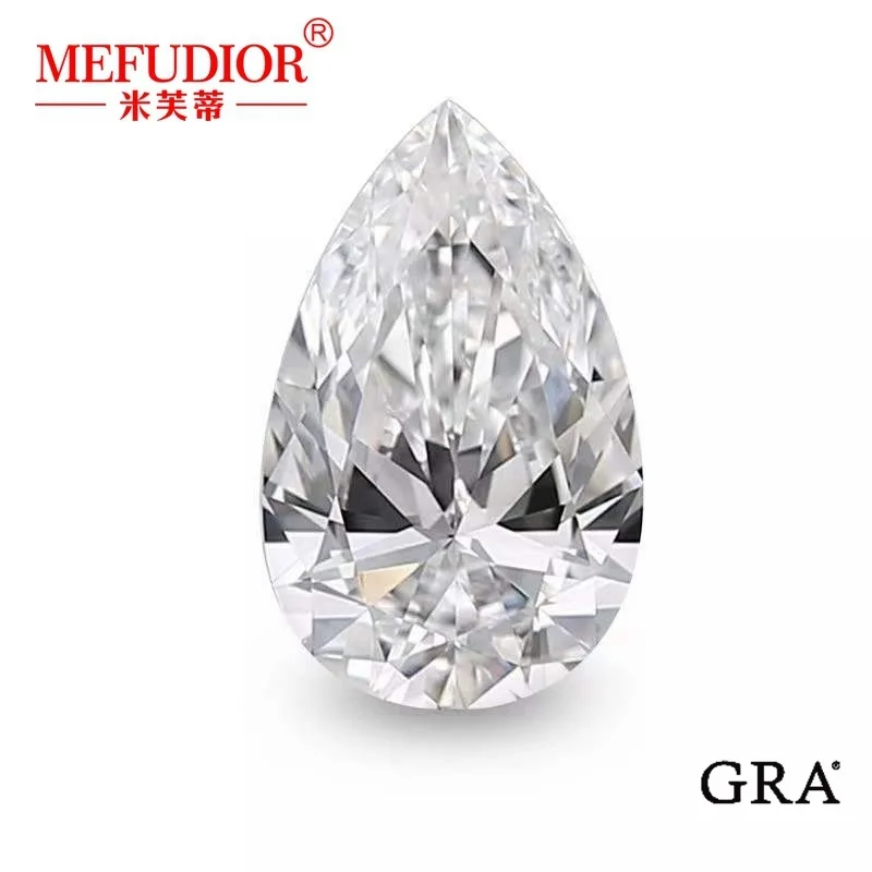 

Синтетический драгоценный камень грушевидной огранки, бриллиант с муассанитом, бриллианты свободного покроя, сертификат GRA 0,1-6 карат