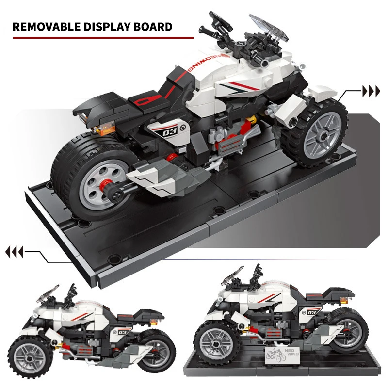 JIE-STAR трехцикл модель мотоцикла строительные блоки пластиковые