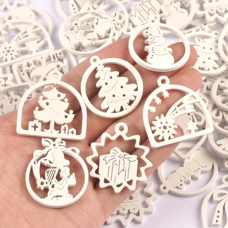 

Деревянные белые подвески Санта-Клаус 30 шт.