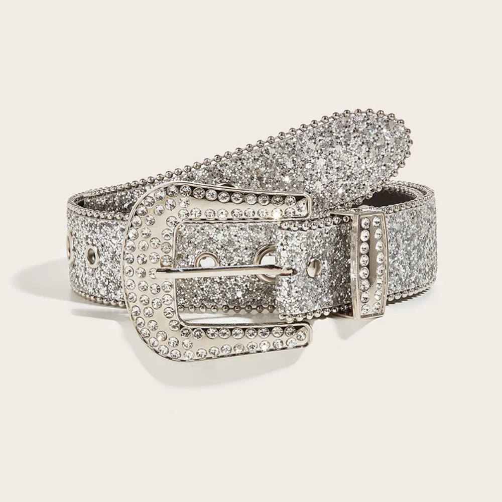 

New Goth for rhinestone Belts Women PU Leather Strap for rhinestone Belts Western Cowboy Y2K Girls Fashion Belt for Jeans Men