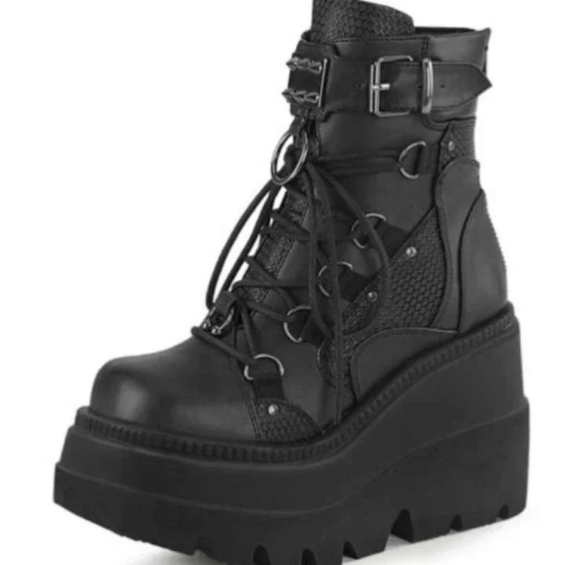 Женские ботинки на платформе и высоком каблуке, Осень-зима 2023, женские ботинки в готическом стиле для косплея ведьмы на Хэллоуин, женские ботинки 2024
