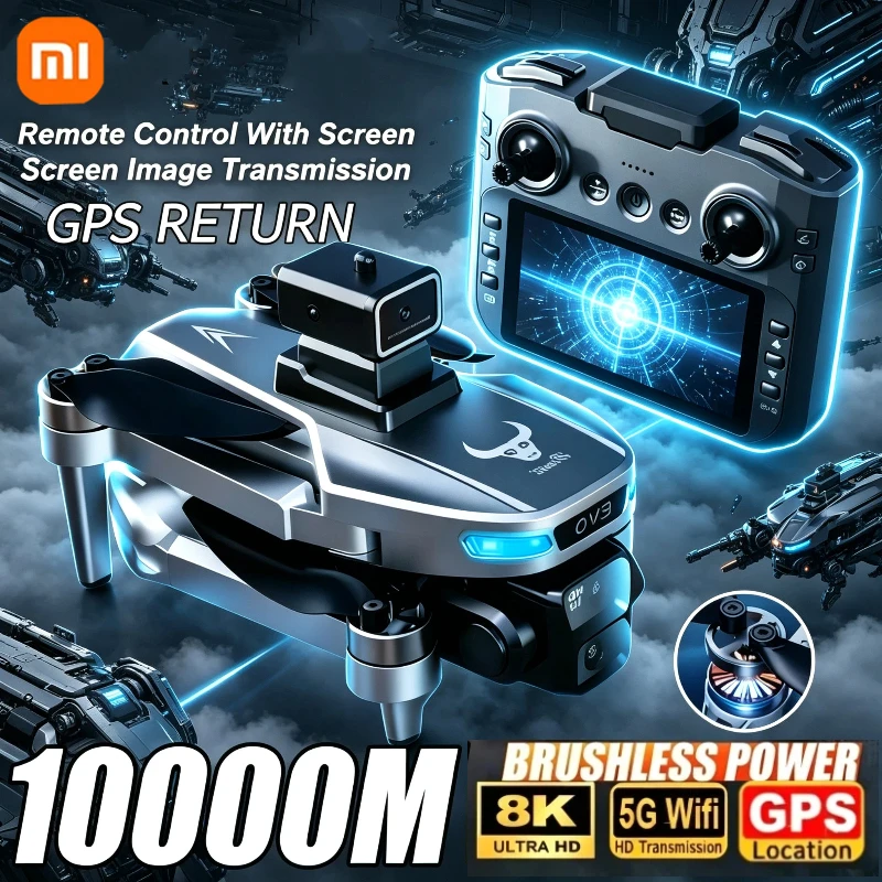Фото Дрон Xiaomi SG901 MAX с GPS, профессиональный, 8K, с функцией обхода препятствий, пультом управления с большим экраном, складной, с бесщеточным двигателем. №1