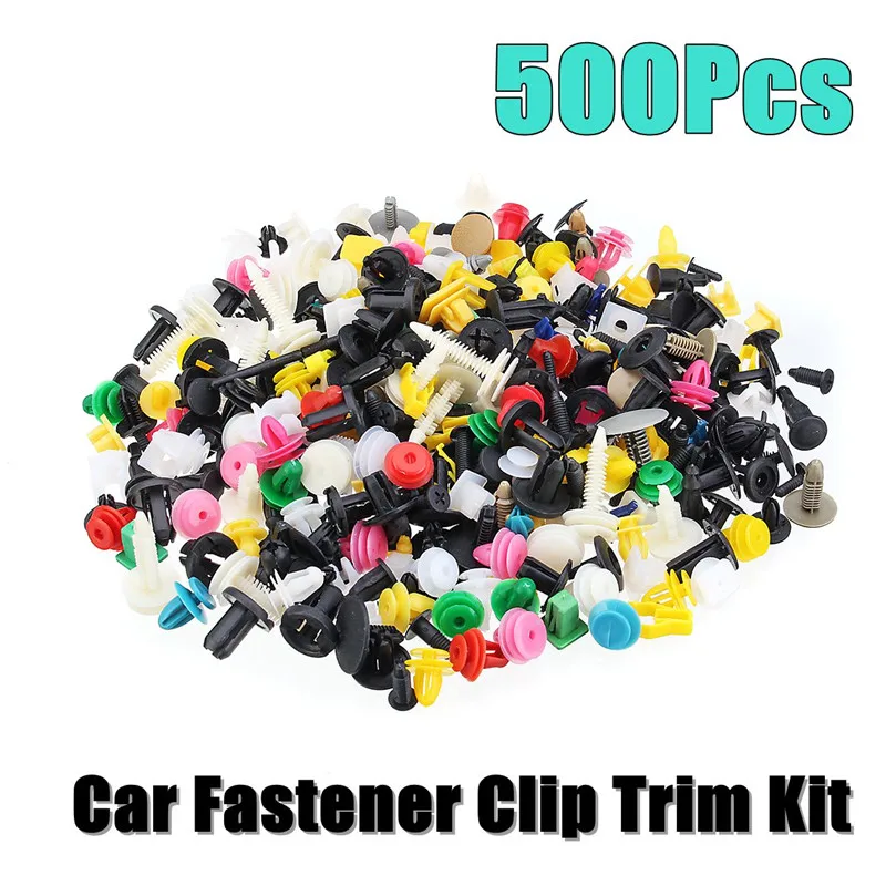 

500PCS Mixed Auto Fastener Vehicle Car Bumper Clips Retainer Fastener Rivet Door Panel Fender Liner Universal Fit for Car