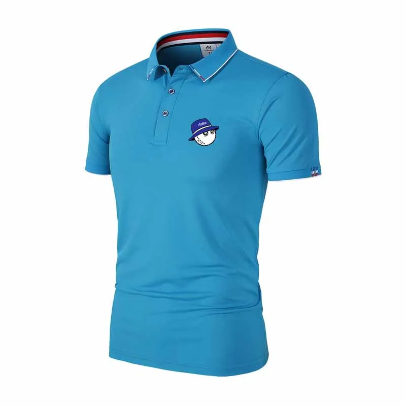 Embroidery LOGO Golf Shirts for Men Fashion Polo T Shirt Malbon Golf Summer Slim Fit Button Breathable Casual Men Golf Clothing