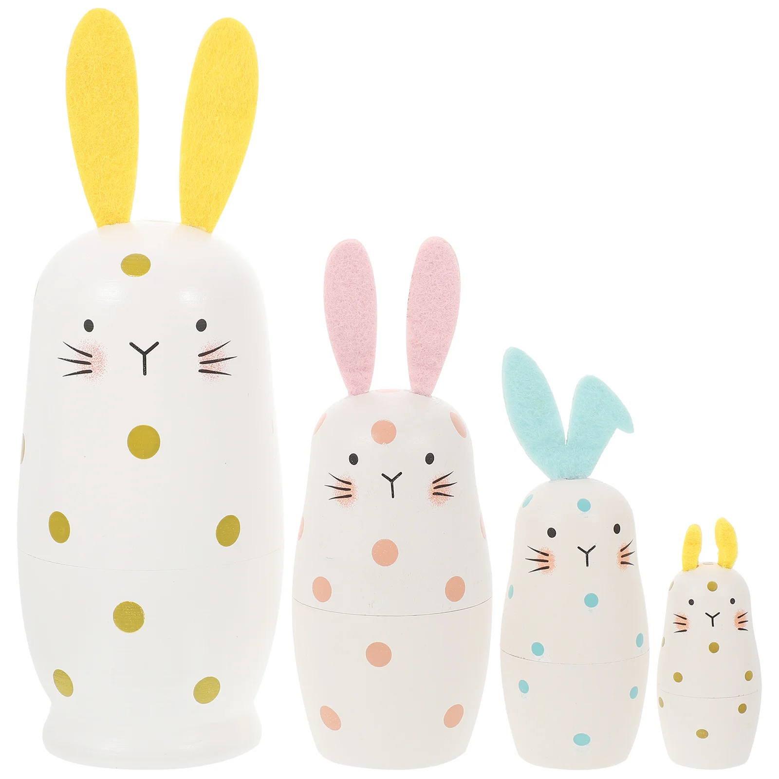 

Rabbit Nesting Children Present Wooden Stacking Toys Baby Plaything Decorative Party Use Ornament Bunny Toddler